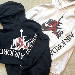 Nike Air Jordan hoodies in black and white